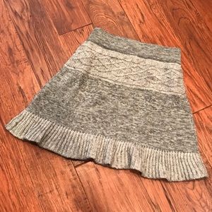 Grey High Waisted Wool Cotton Skirt